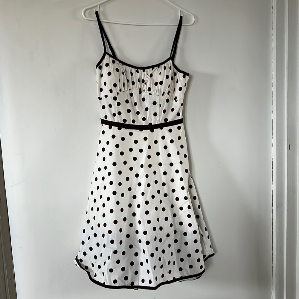 White with black polka dot sundress